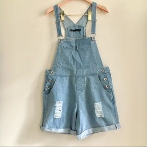 Denim Overall Shorts